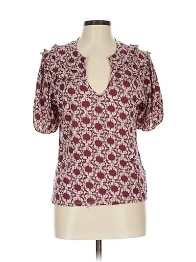 Pre-owned Nation Ltd Short Sleeve T-shirt In Burgundy