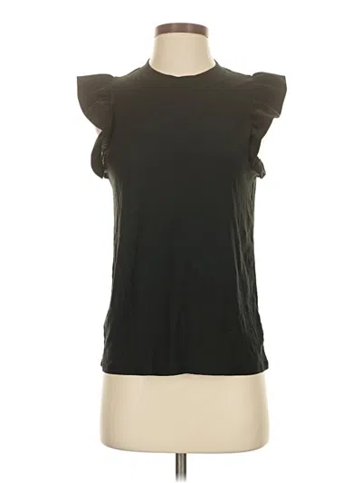 Pre-owned Nation Ltd Short Sleeve Top Black Keyhole Neckline Tops