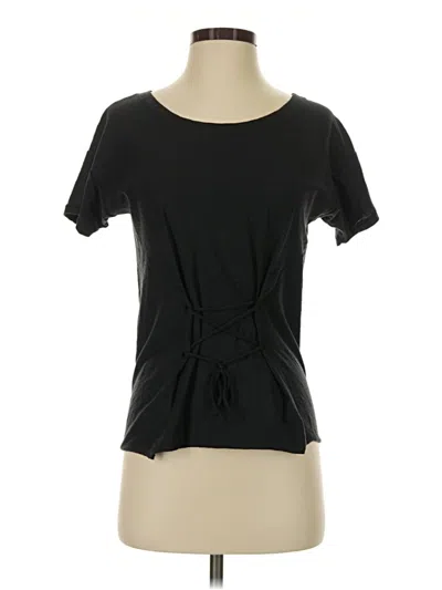 Pre-owned Nation Ltd Short Sleeve Top Black Keyhole Neckline Tops