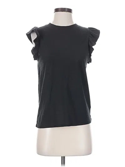 Pre-owned Nation Ltd Short Sleeve Top Black Keyhole Neckline Tops