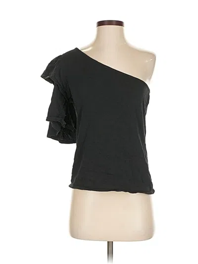 Pre-owned Nation Ltd Short Sleeve Top Black One Shoulder Neckline Tops