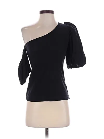 Pre-owned Nation Ltd Short Sleeve Top Black One Shoulder Neckline Tops