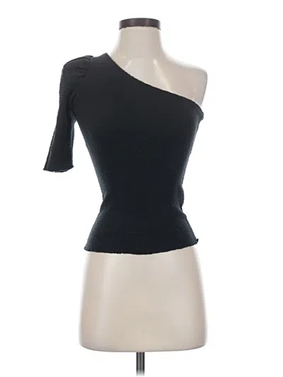 Pre-owned Nation Ltd Short Sleeve Top Black One Shoulder Neckline Tops