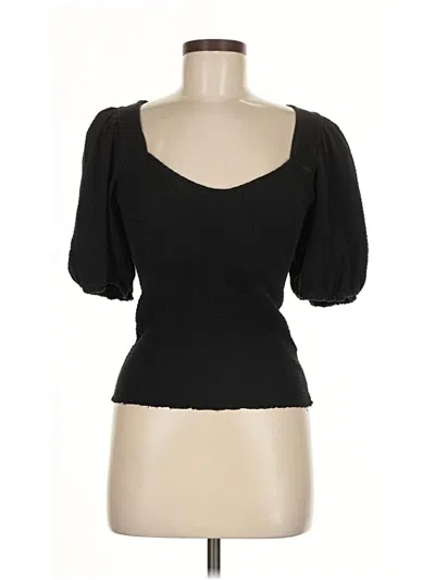 Pre-owned Nation Ltd Short Sleeve Top Black Sweetheart Neckline Tops