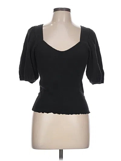 Pre-owned Nation Ltd Short Sleeve Top Black Sweetheart Neckline Tops