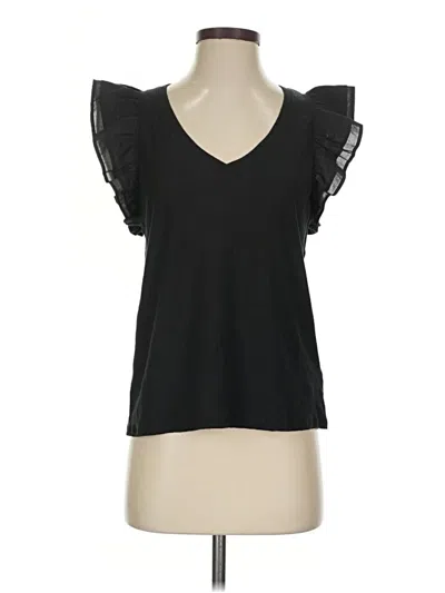 Pre-owned Nation Ltd Short Sleeve Top Black Sweetheart Neckline Tops