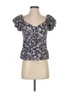 Nation Ltd Short Sleeve Top Black Sweetheart Neckline Tops In Multi