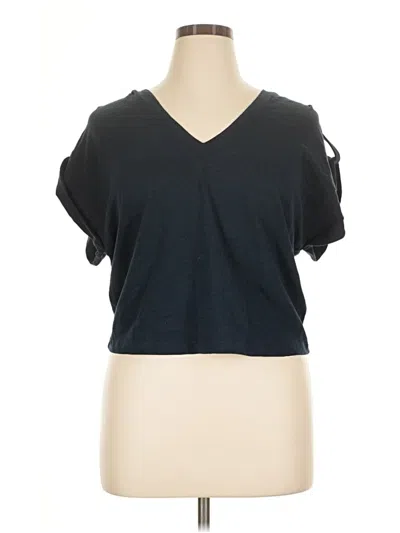 Pre-owned Nation Ltd Short Sleeve Top Black V-neck Tops