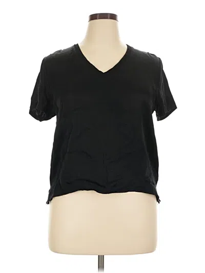 Pre-owned Nation Ltd Short Sleeve Top Black V-neck Tops