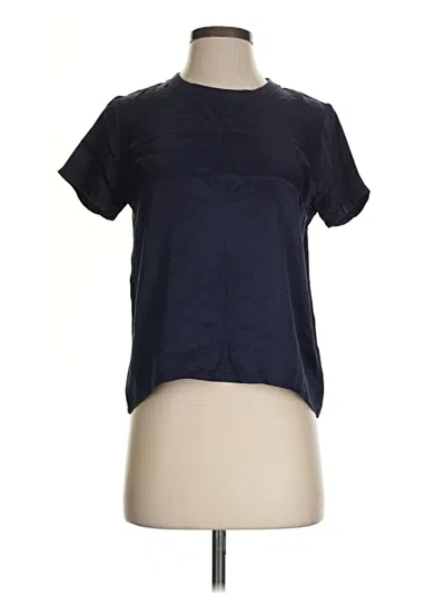 Pre-owned Nation Ltd Short Sleeve Top Blue Crew Neck Tops