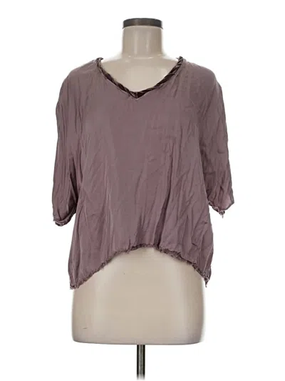 Pre-owned Nation Ltd Short Sleeve Top Gray V Neck Tops