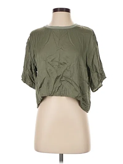 Pre-owned Nation Ltd Short Sleeve Top Green Boatneck Tops