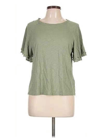 Pre-owned Nation Ltd Short Sleeve Top Green Keyhole Neckline Tops