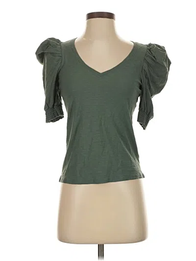 Pre-owned Nation Ltd Short Sleeve Top Green Sweetheart Neckline Tops