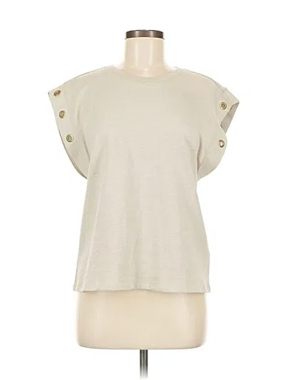 Pre-owned Nation Ltd Short Sleeve Top Ivory Boatneck Tops In White