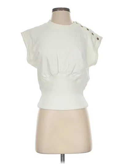 Pre-owned Nation Ltd Short Sleeve Top Ivory One Shoulder Neckline Tops