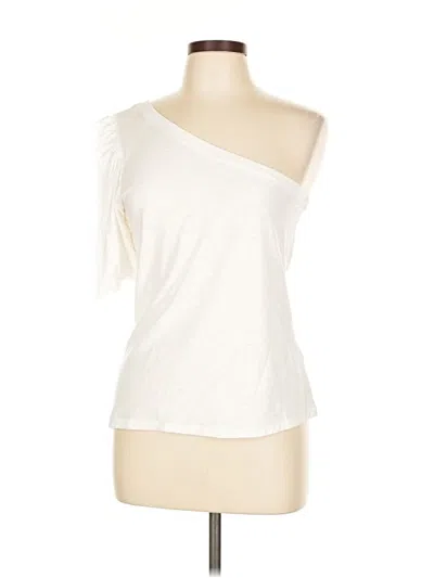 Pre-owned Nation Ltd Short Sleeve Top Ivory One Shoulder Neckline Tops In White