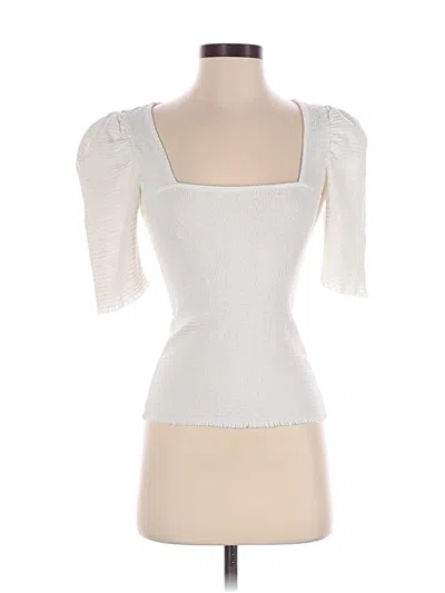 Pre-owned Nation Ltd Short Sleeve Top Ivory Sweetheart Neckline Tops