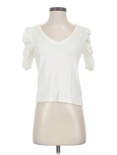 Pre-owned Nation Ltd Short Sleeve Top Ivory Sweetheart Neckline Tops