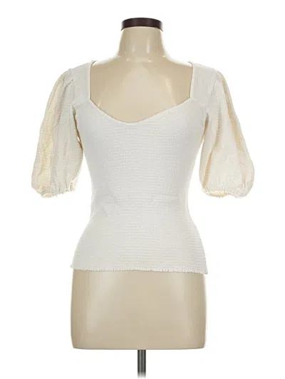 Pre-owned Nation Ltd Short Sleeve Top Ivory Sweetheart Neckline Tops