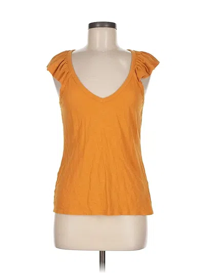 Pre-owned Nation Ltd Short Sleeve Top Orange Sweetheart Neckline Tops