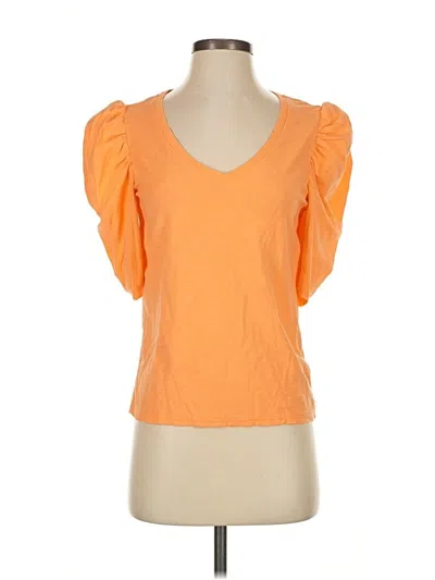 Pre-owned Nation Ltd Short Sleeve Top Orange Sweetheart Neckline Tops