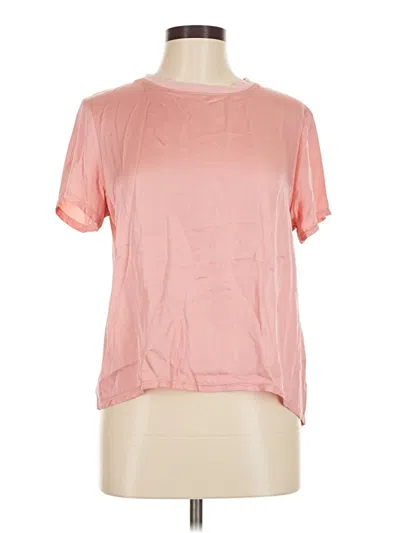 Pre-owned Nation Ltd Short Sleeve Top Pink Crew Neck Tops