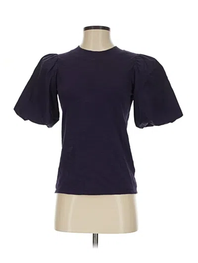 Pre-owned Nation Ltd Short Sleeve Top Purple Crew Neck Tops