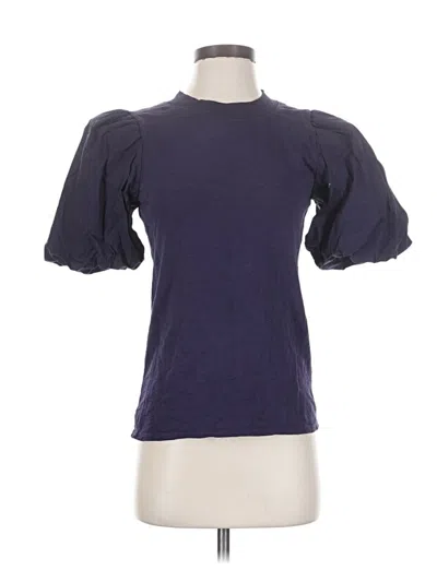Pre-owned Nation Ltd Short Sleeve Top Purple Keyhole Neckline Tops