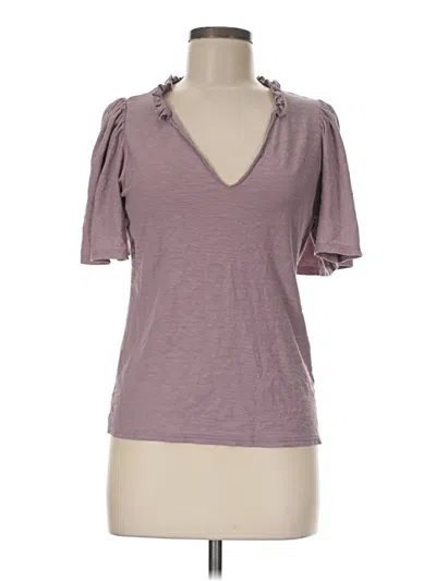 Pre-owned Nation Ltd Short Sleeve Top Purple Sweetheart Neckline Tops