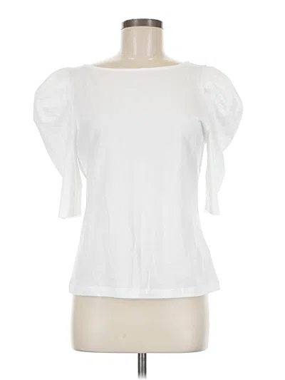 Pre-owned Nation Ltd Short Sleeve Top White Boatneck Tops