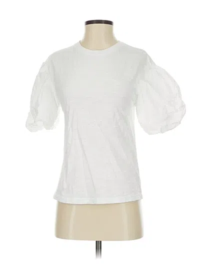 Pre-owned Nation Ltd Short Sleeve Top White Crew Neck Tops