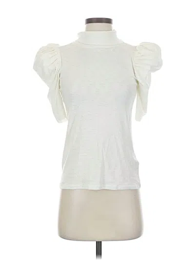 Pre-owned Nation Ltd Short Sleeve Top White High Neck Tops
