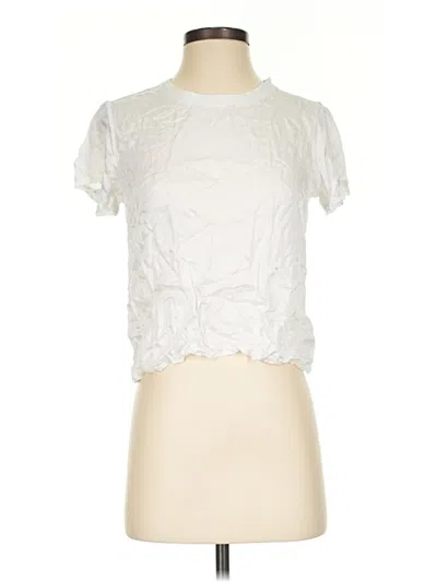 Pre-owned Nation Ltd Short Sleeve Top White Mock Neckline Tops