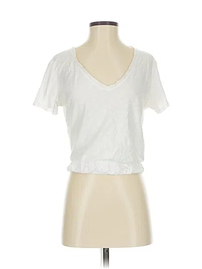 Pre-owned Nation Ltd Short Sleeve Top White Sweetheart Neckline Tops