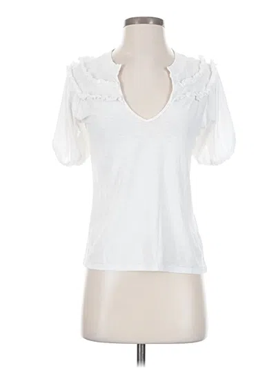 Pre-owned Nation Ltd Short Sleeve Top White Sweetheart Neckline Tops