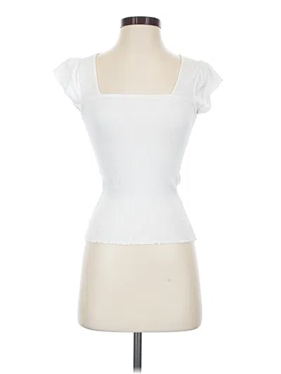 Pre-owned Nation Ltd Short Sleeve Top White Sweetheart Neckline Tops