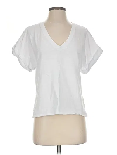 Pre-owned Nation Ltd Short Sleeve Top White V-neck Tops