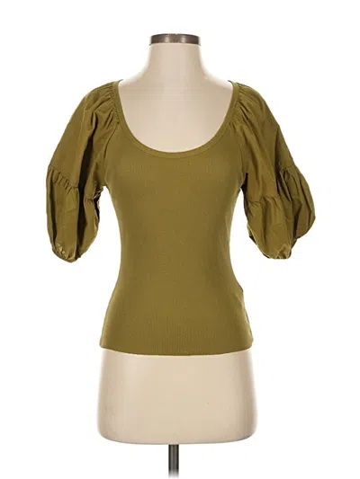 Pre-owned Nation Ltd Short Sleeve Top Yellow Sweetheart Neckline Tops