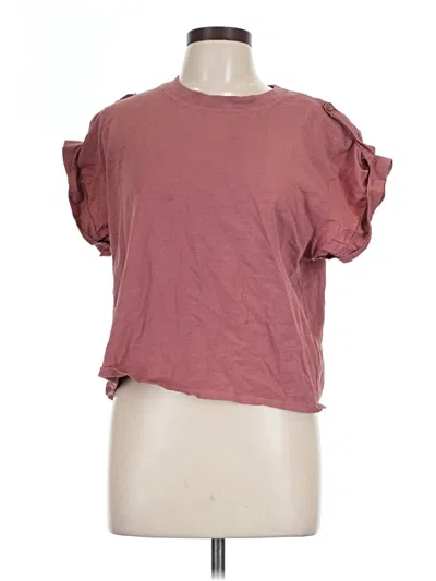 Pre-owned Nation Ltd Short Sleeve T-shirt In Burgundy