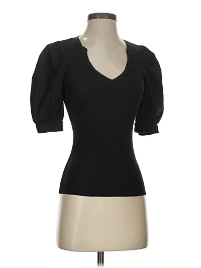 Pre-owned Nation Ltd Short Sleeve Turtleneck In Black