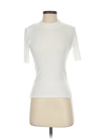 Pre-owned Nation Ltd Short Sleeve Turtleneck In White