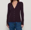Nation Ltd Skylar Snapped Up Sweater In Fig Jam In Brown