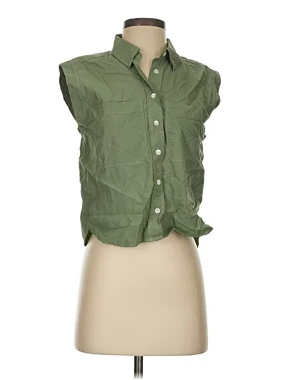 Pre-owned Nation Ltd Sleeveless Button Down Shirt In Green