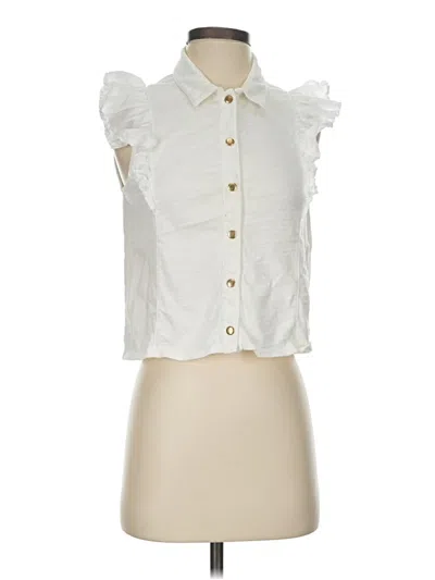 Pre-owned Nation Ltd Sleeveless Button Down Shirt In Ivory