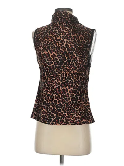Pre-owned Nation Ltd Sleeveless Top Brown High Neck Tops