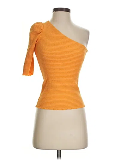 Pre-owned Nation Ltd Sleeveless Top Orange One Shoulder Neckline Tops