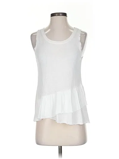 Pre-owned Nation Ltd Sleeveless Top White Ruffles Neckline Tops