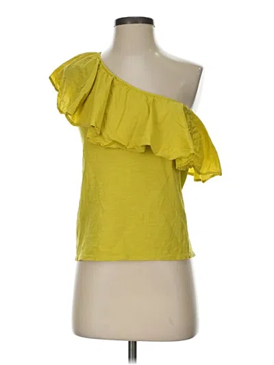 Pre-owned Nation Ltd Sleeveless Top Yellow One Shoulder Neckline Tops