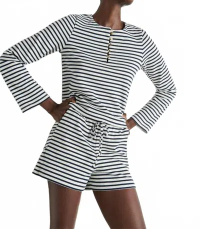 Nation Ltd Stacey Shorts In Navy Breton Stripe In Blue